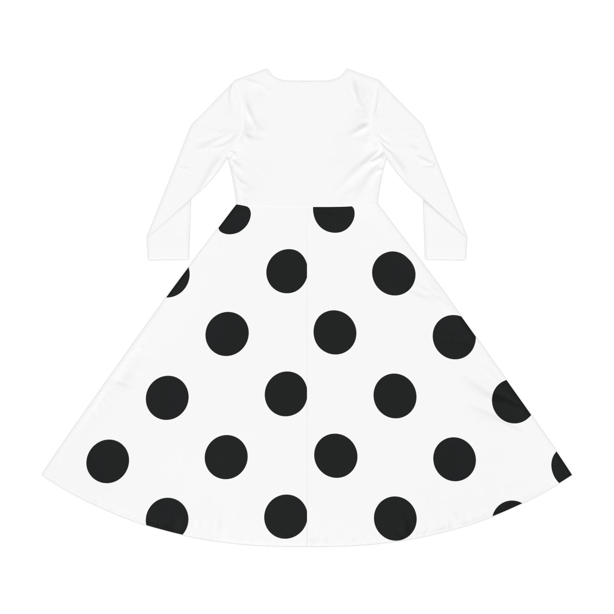 Polka Dot Swing Dress — Long Sleeve Dance Skater Dress