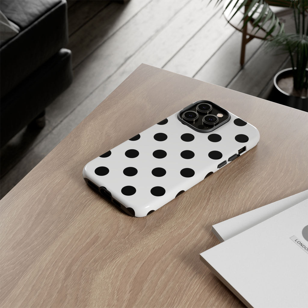 Black Polka Dot Tough Phone Case