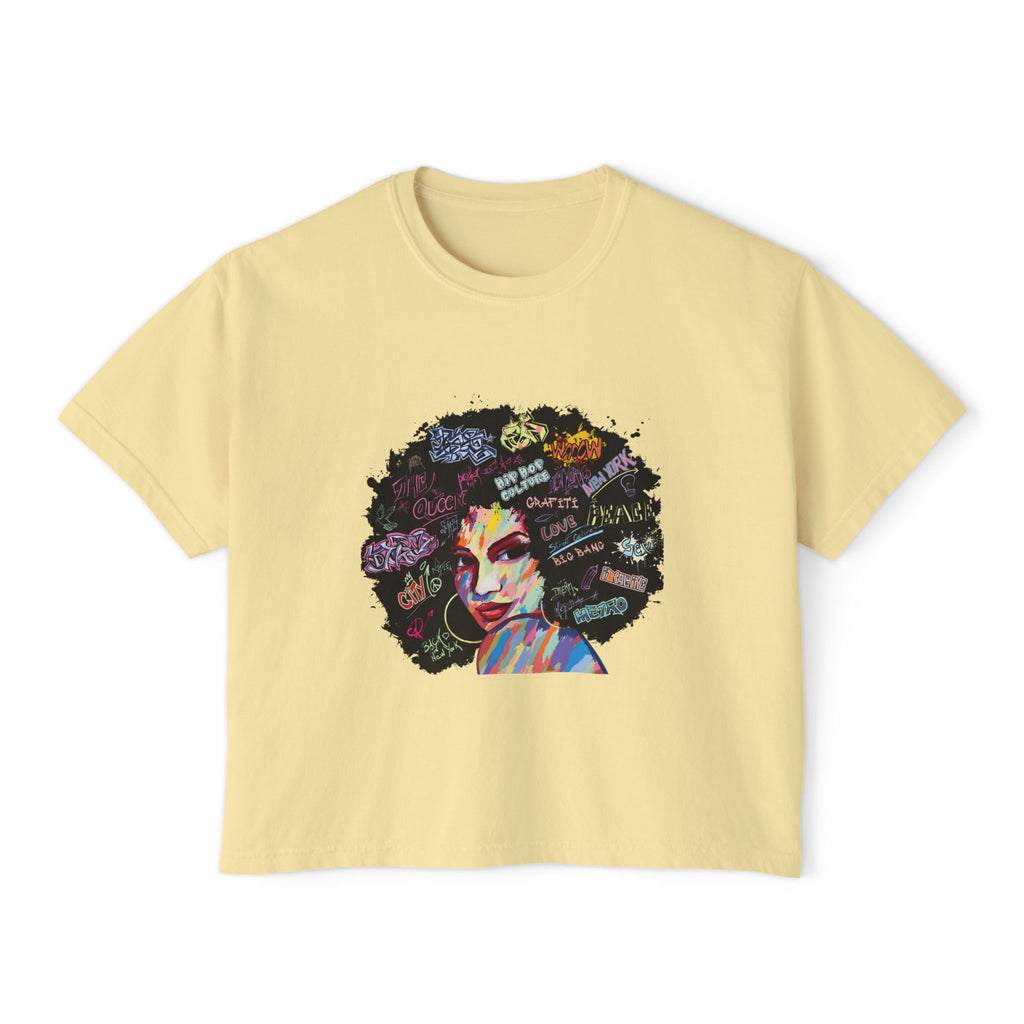 Afro Art Pop Women's Boxy Tee — Empowerment Graphic Tee