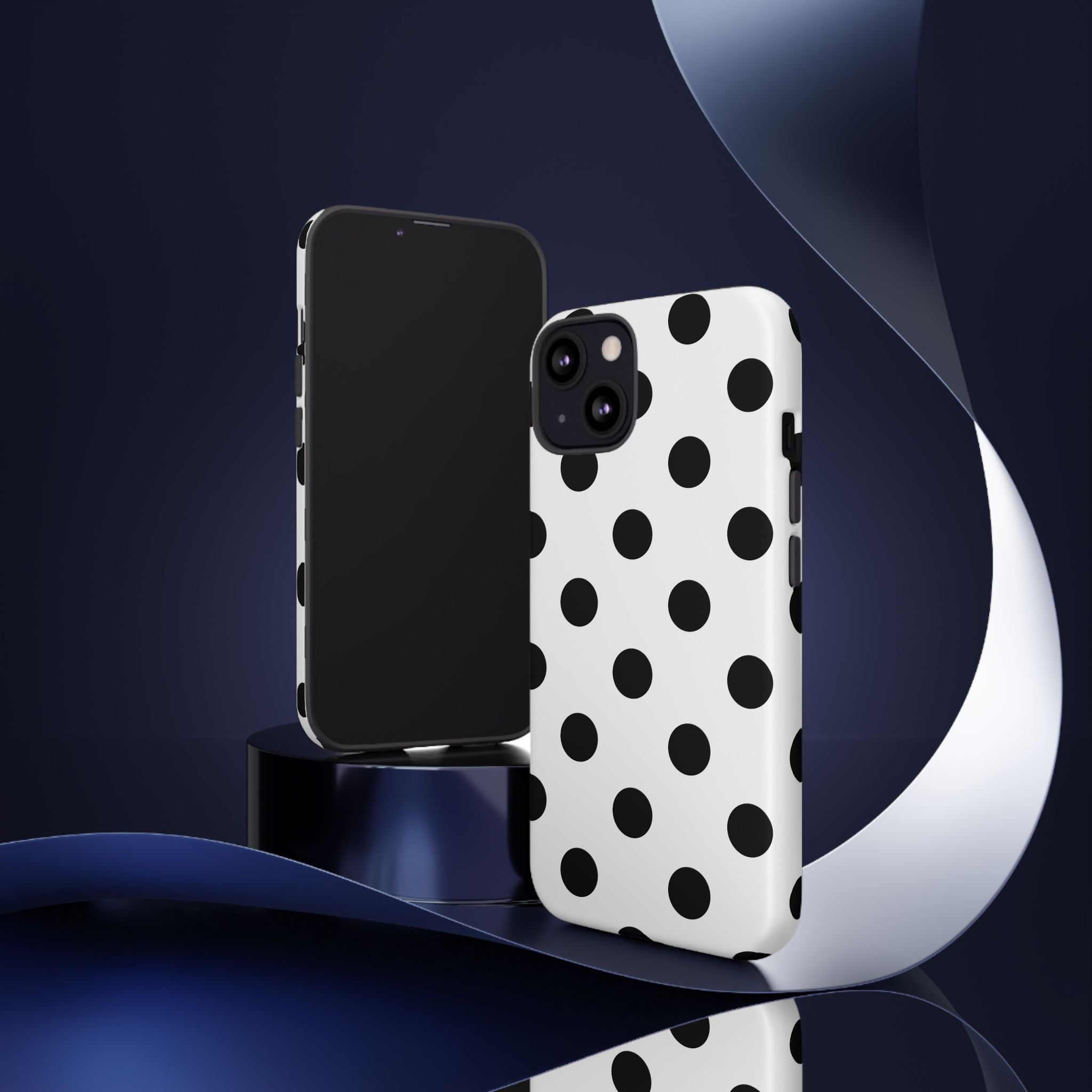 Black Polka Dot Tough Phone Case