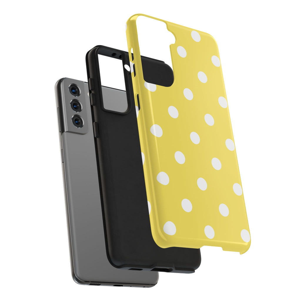 Yellow Polka Dot Tough Phone Case — Cute Protective Phone Cover