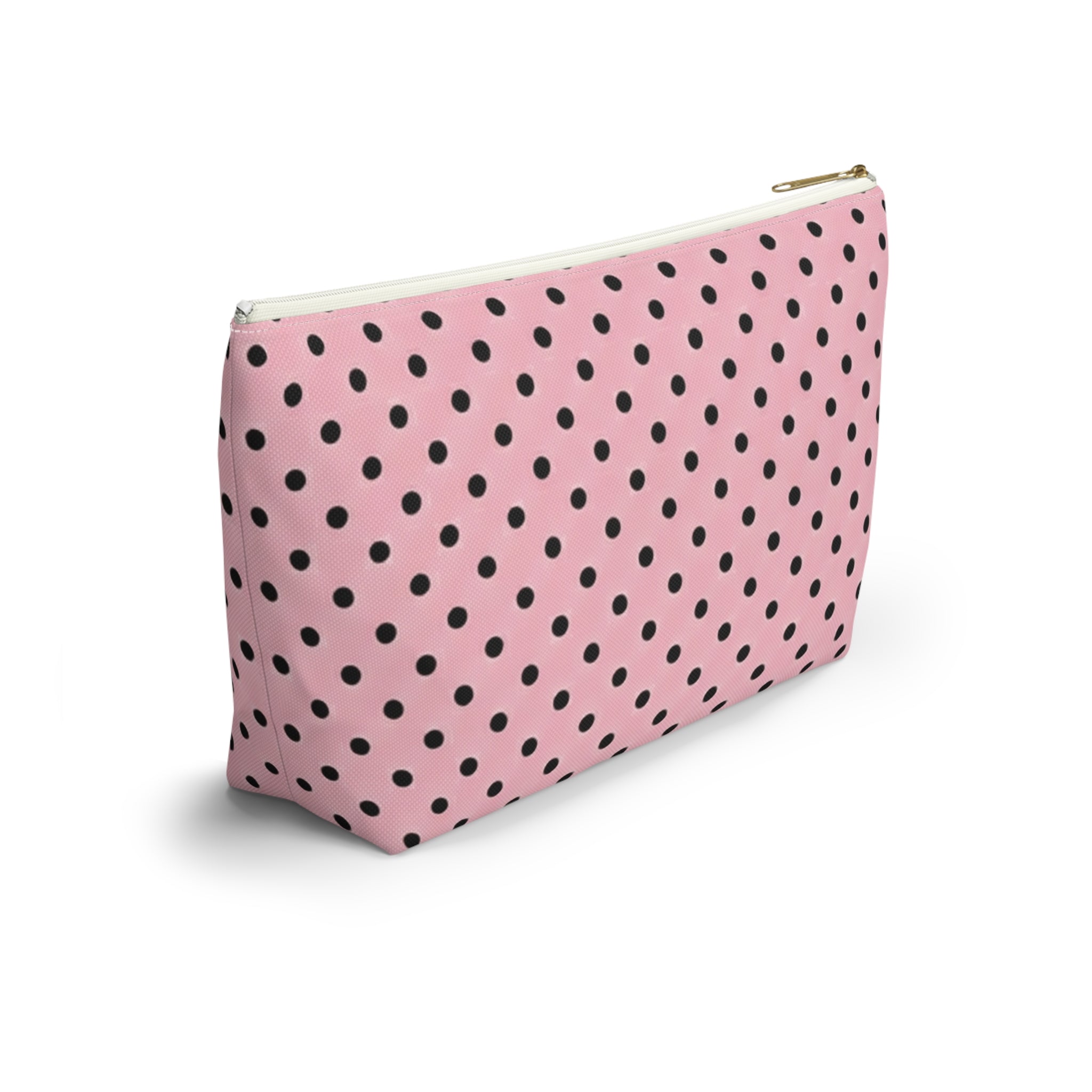 Pretty Glam Galore Pink Polka Dot Accessory Pouch — T‑Bottom Makeup Bag