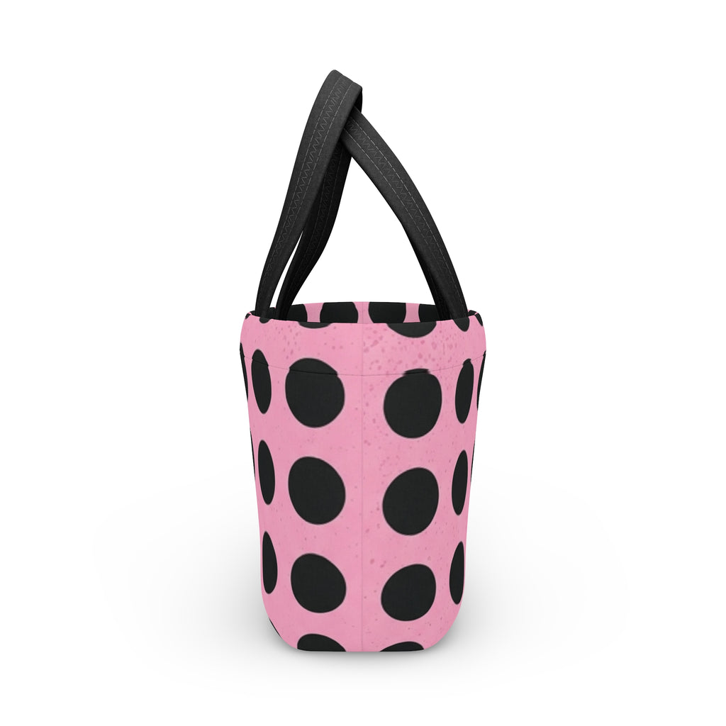 A Pink Polka Dot Lunch Bag /Insulated Tote