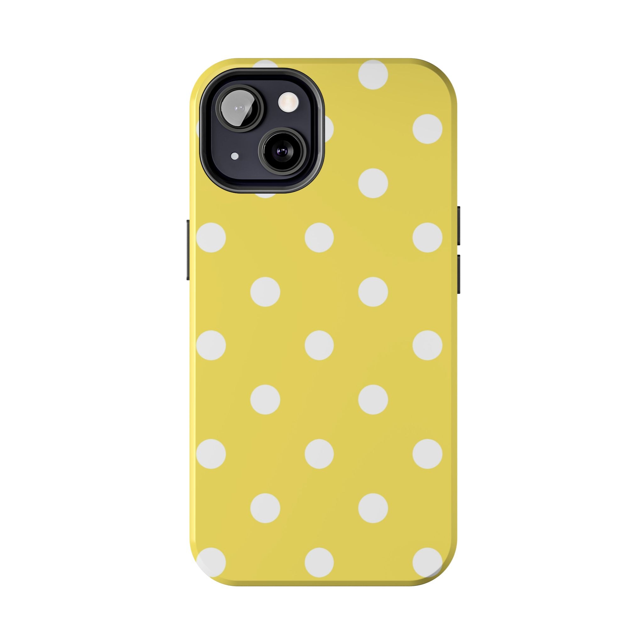 Yellow Polka Dot Tough Phone Case — Cute Protective Phone Cover