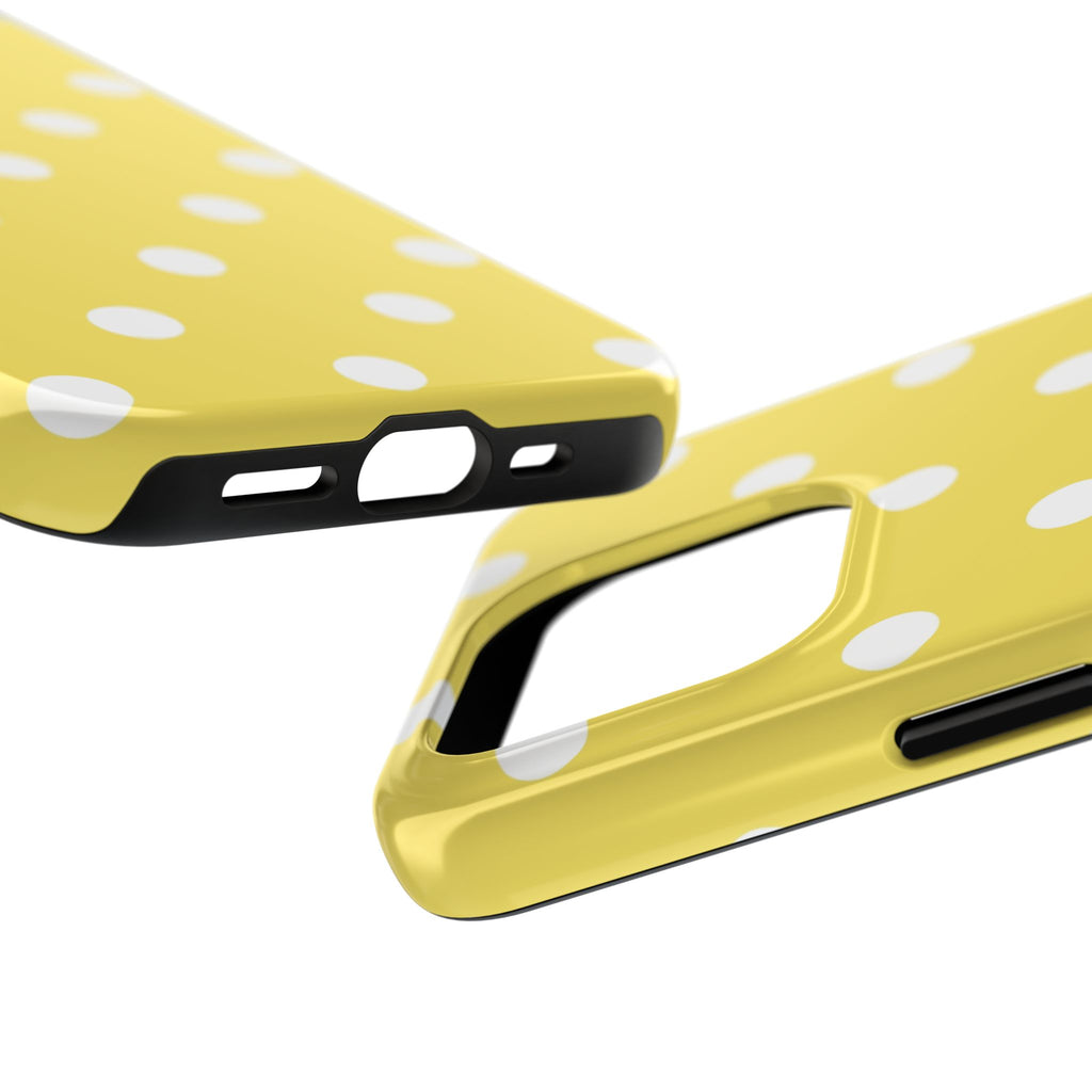 Yellow Polka Dot Tough Phone Case — Cute Protective Phone Cover