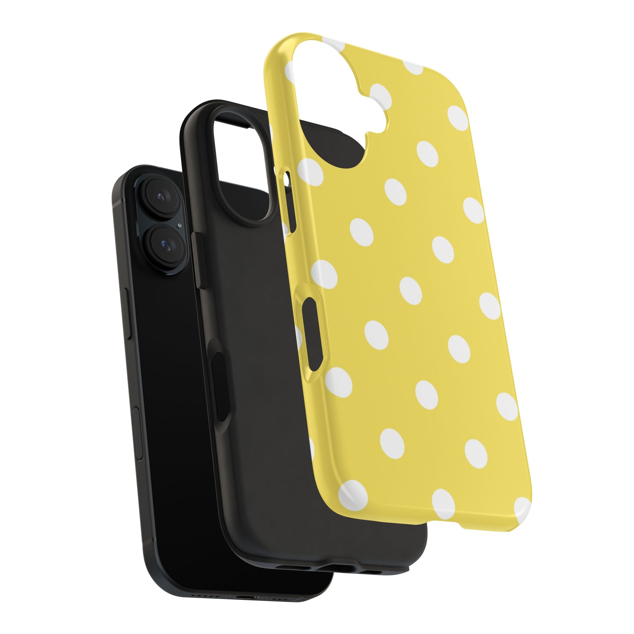 Yellow Polka Dot Tough Phone Case — Cute Protective Phone Cover
