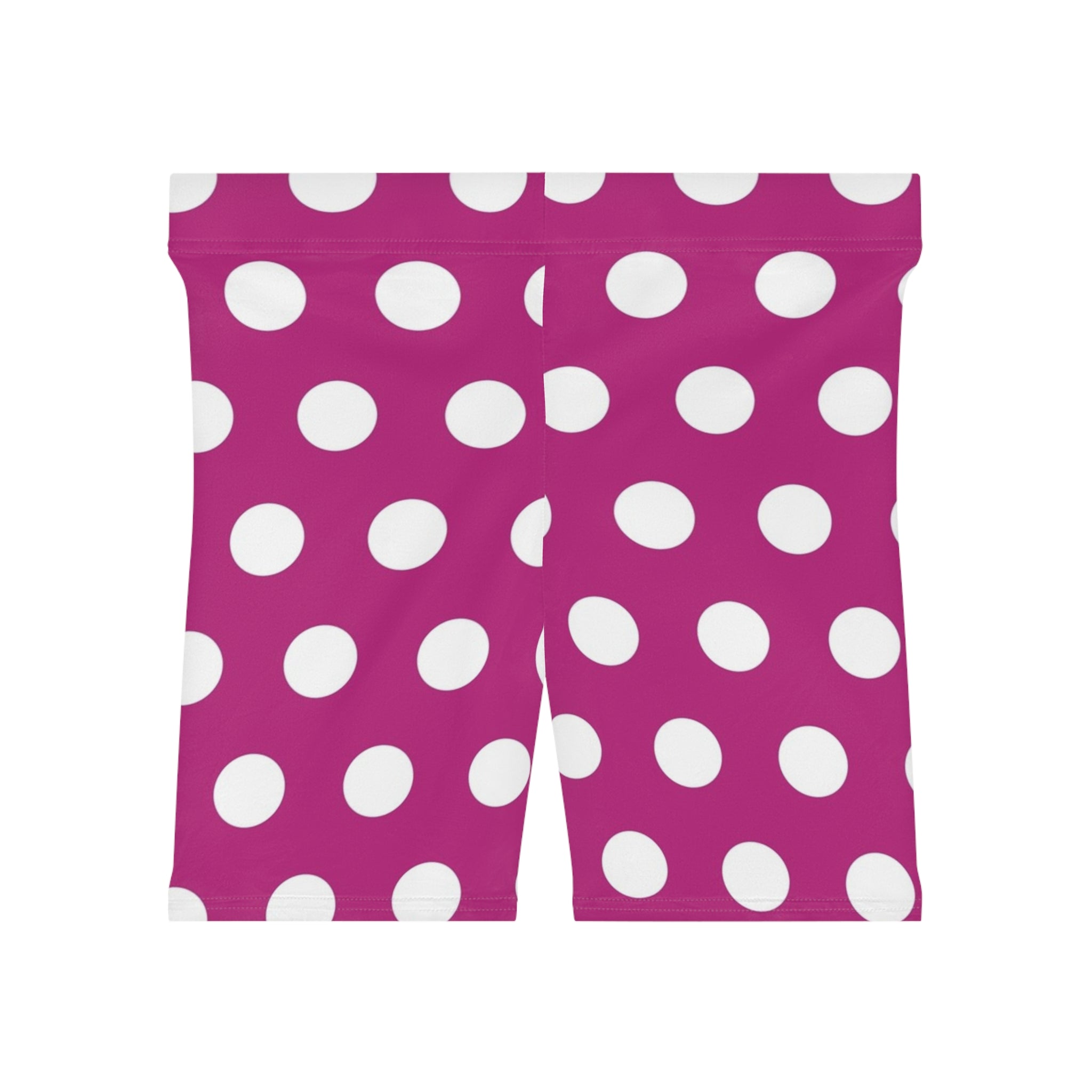 Pink Polka Dot Biker Shorts — Women's Stretch Activewear