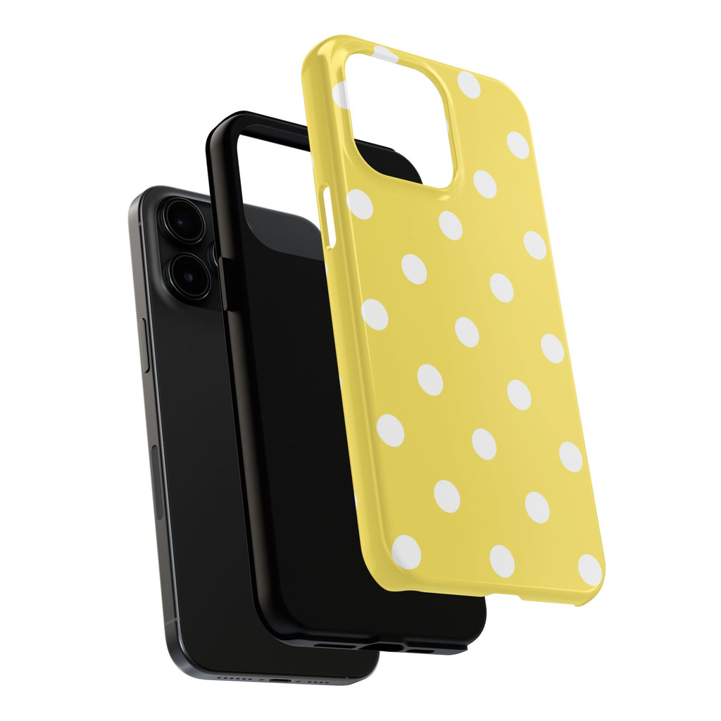 Yellow Polka Dot Tough Phone Case — Cute Protective Phone Cover