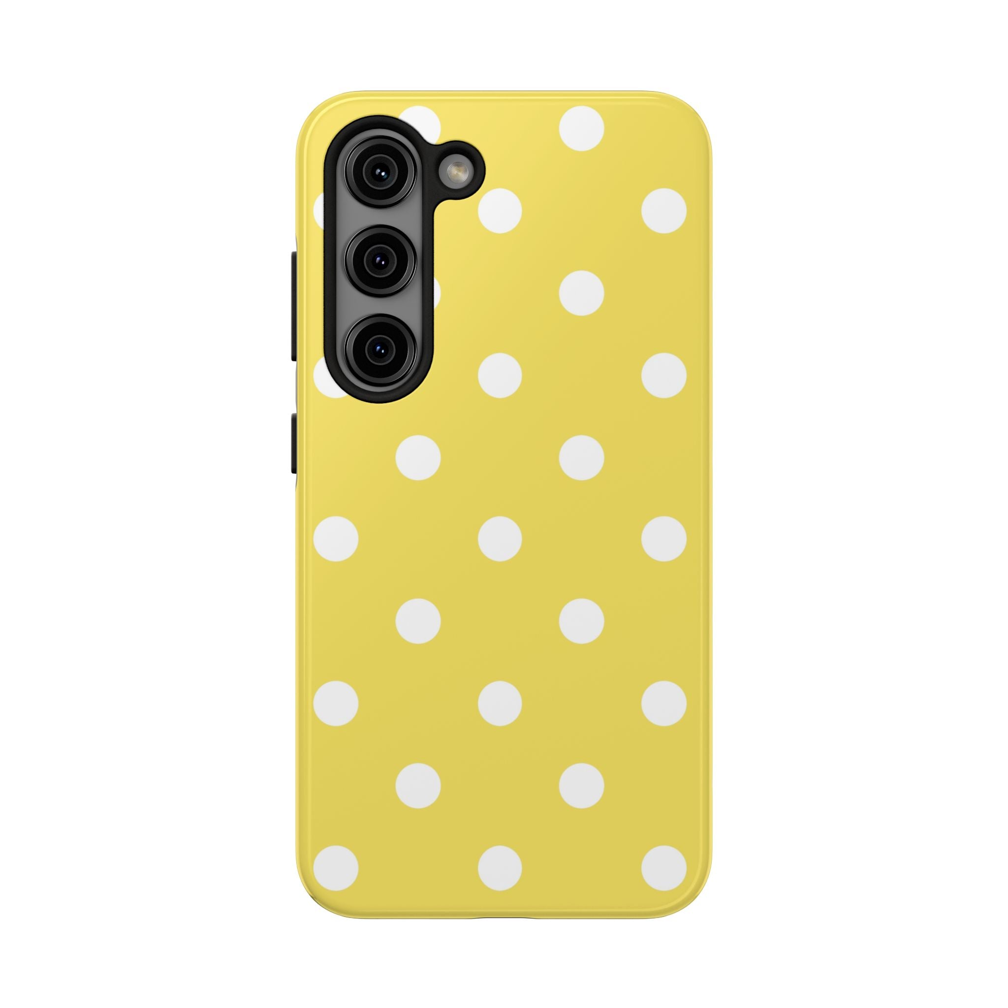 Yellow Polka Dot Tough Phone Case — Cute Protective Phone Cover