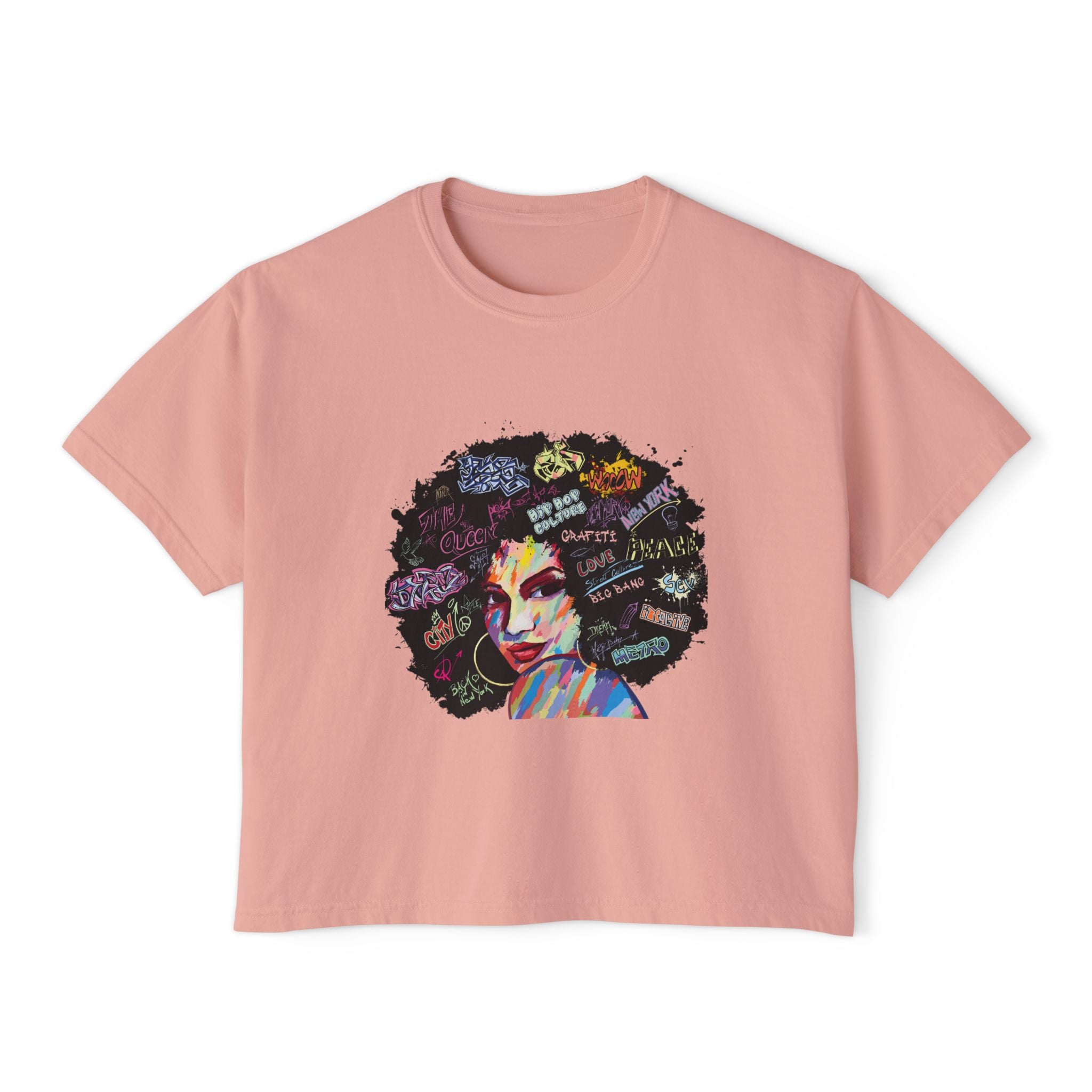 Afro Art Pop Women's Boxy Tee — Empowerment Graphic Tee