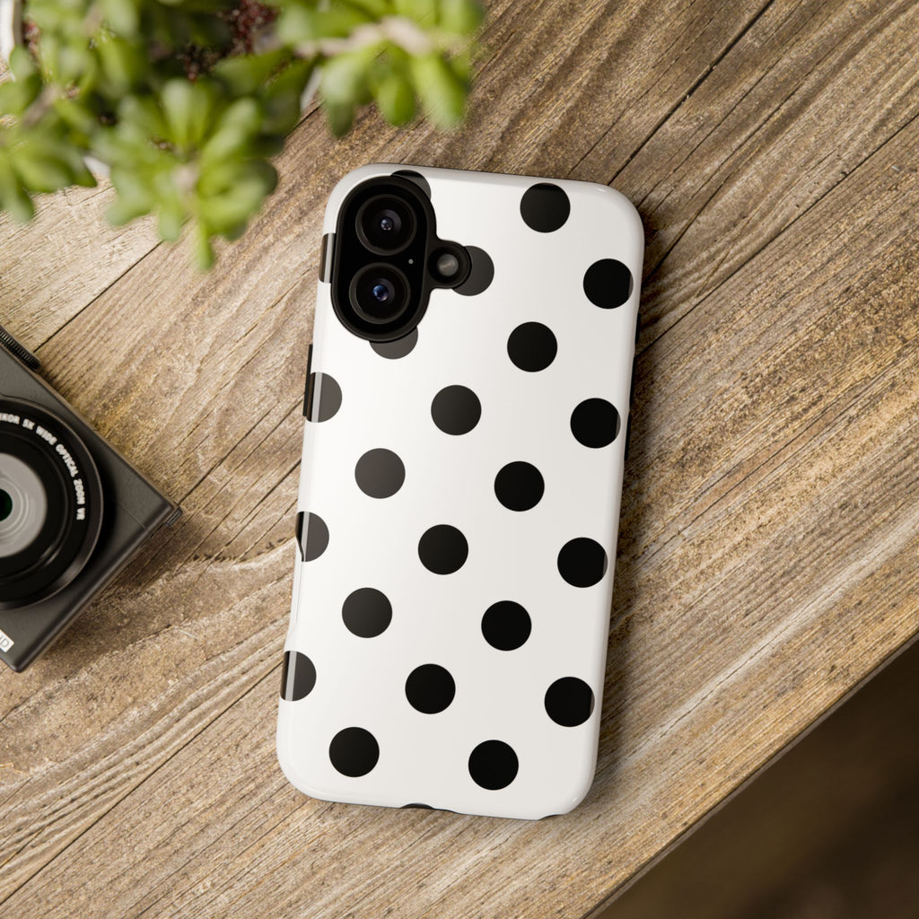 Black Polka Dot Tough Phone Case