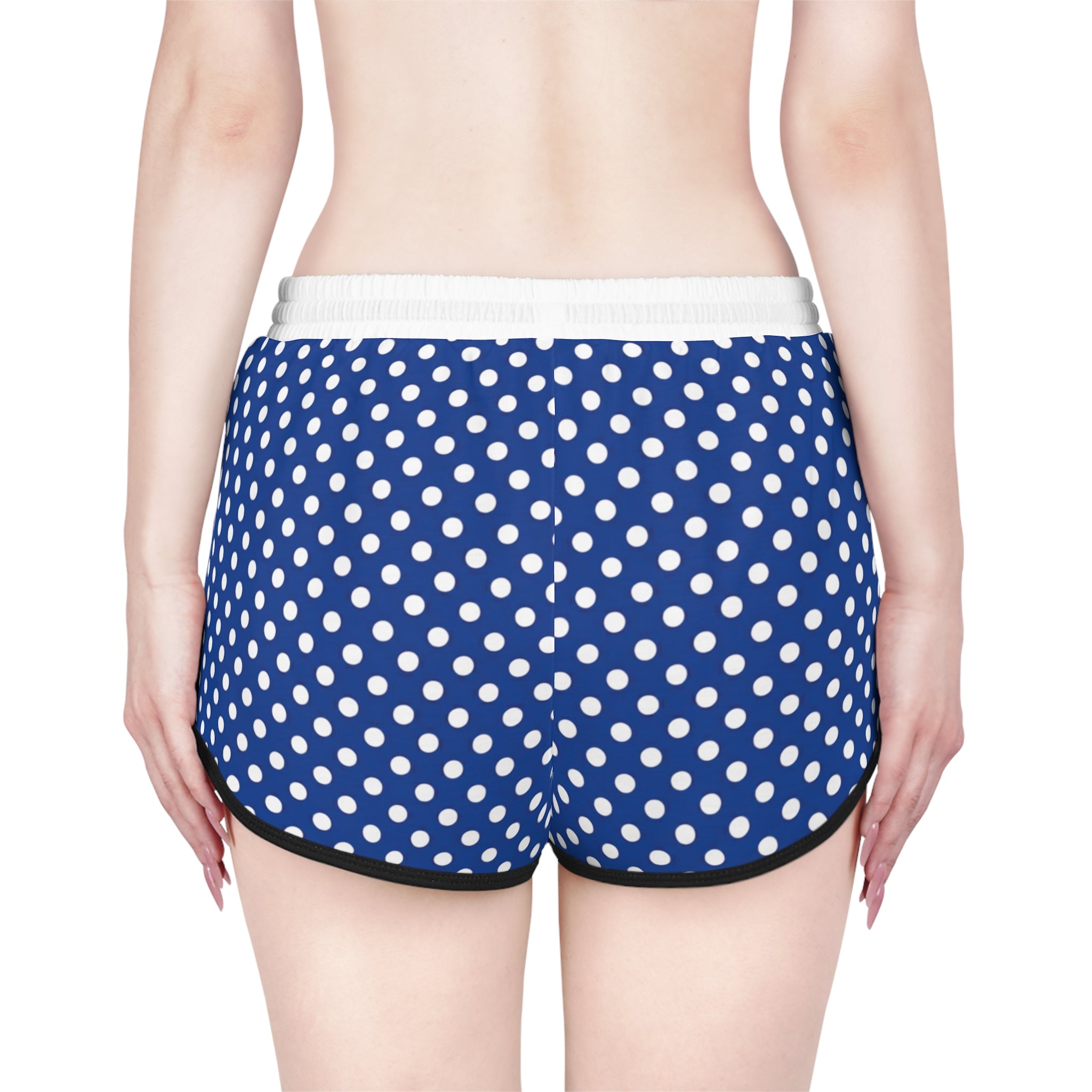 Blue Polka Dot Women's Relaxed Shorts — Casual Lounge & Summer Beachwear
